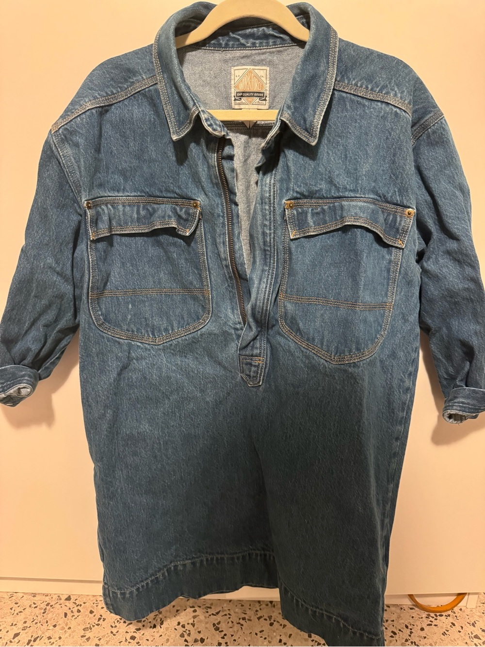 GAP Denim Blue Oversized Pullover Dress